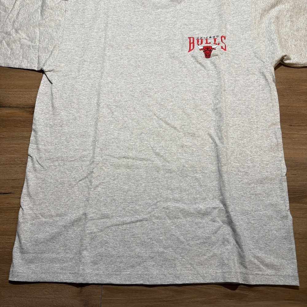 Vintage‎ 90s Chicago Bulls Starter T-Shirt Gray Mens LARGE NBA USA Embroidered - Picture 6 of 12